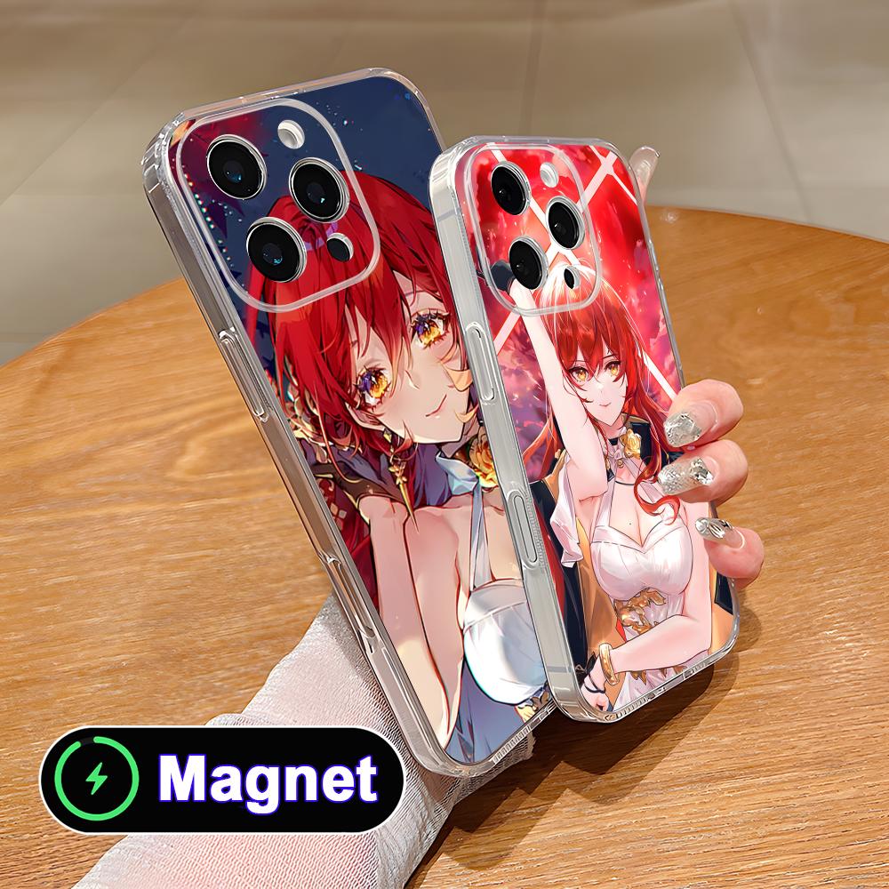 HSR Himeko Clear TPU Magsafe Mobile Phone Case for iPhone 17 16 15 14 13 12 11 Air Pro Max Plus Mini Colorful Cover