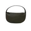 Olive Green Woven Effect Handbag for Women Solid Color Shoulder Adjustable Strap Daily Commuting Bag Stylish Female Shoulder Bag