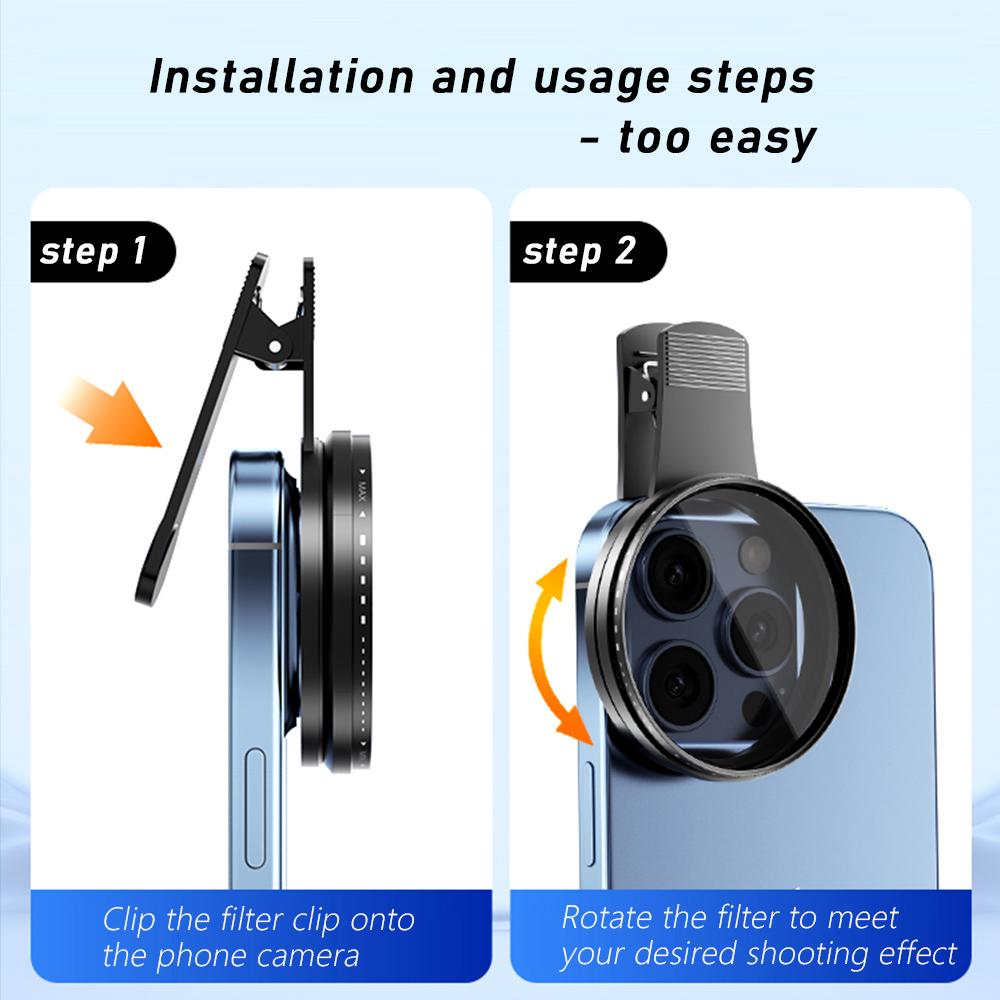 52mm/67mm Lens Filter Adjustable Light Reduction Variable ND Filter iphone DSLRs Smartphones Tiktok Photography Accessories