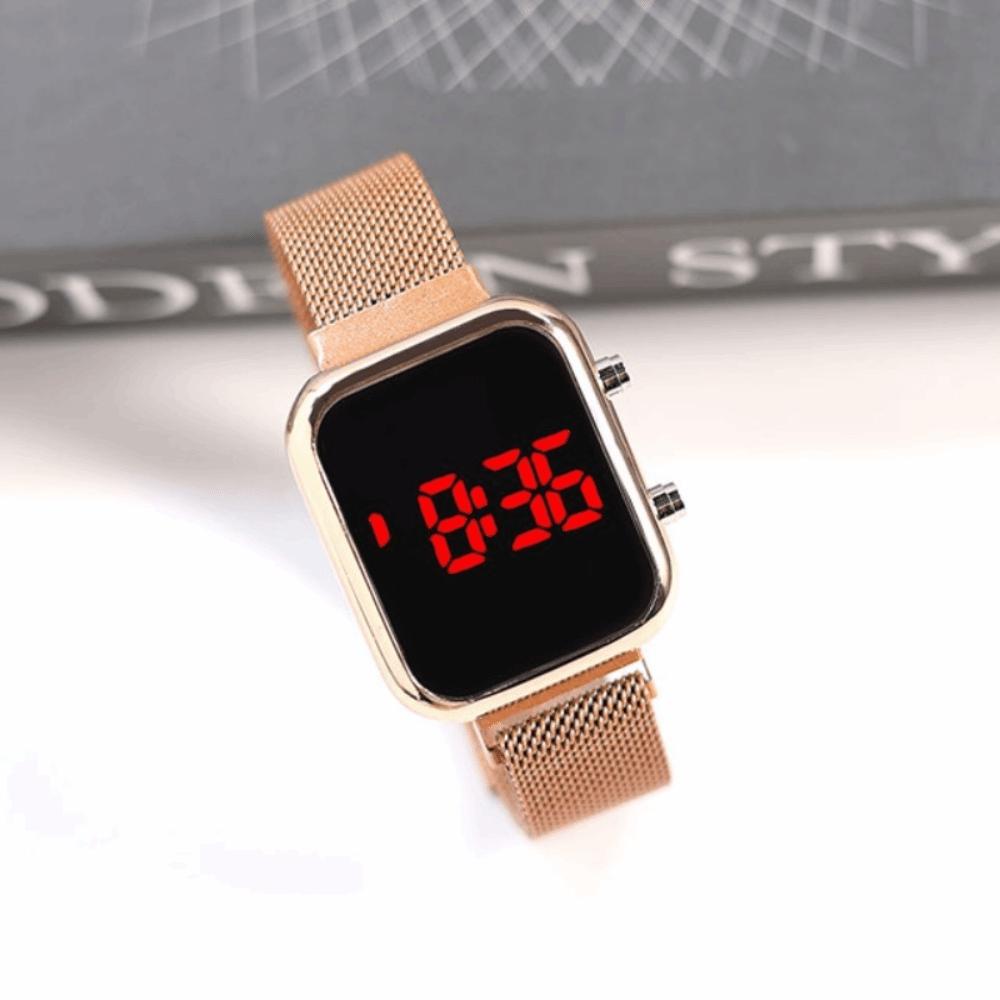 LED Lighting Screen Digital Watch Alloy LED Display Watch Electronic Wristwatch Women Men