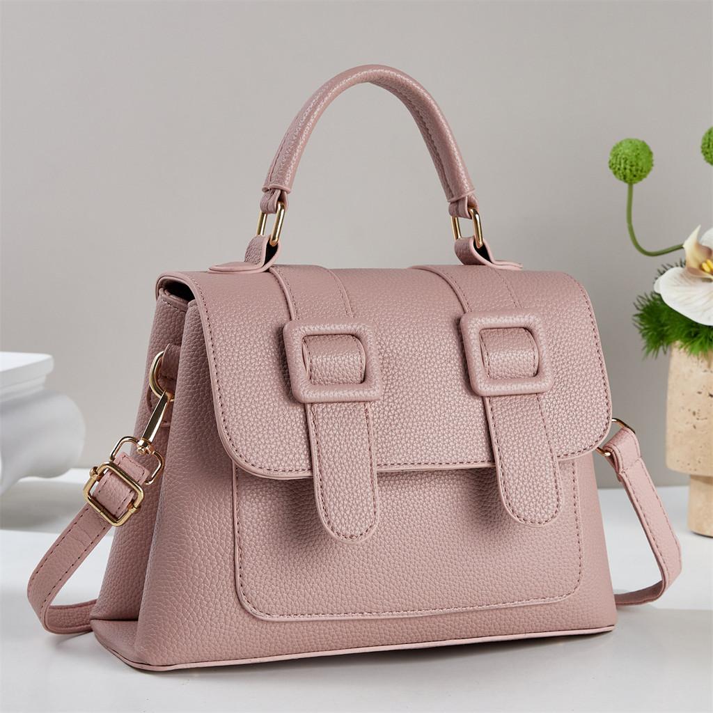 Small Square Pu Handbag With Multiple Inner Compartments For Everyday Use