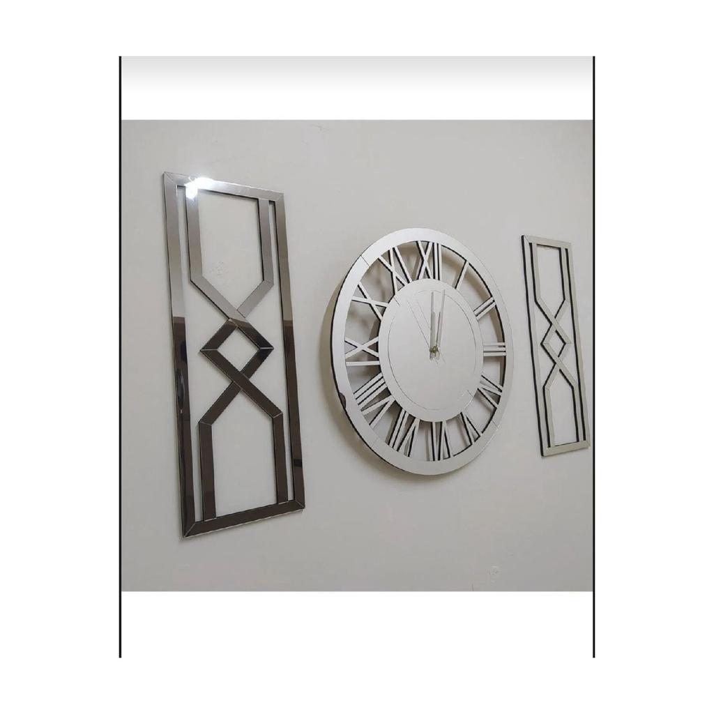 Декоративный подарок, деревянные настенные часы большого размера, песочные часы, зеркальное оргстекло, серебряные настольные часы Xl 50 см