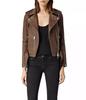 AL KHALID Casual Bike Stylish Leather Handmade Brown Women Jacket Genuine Lambskin Zipper