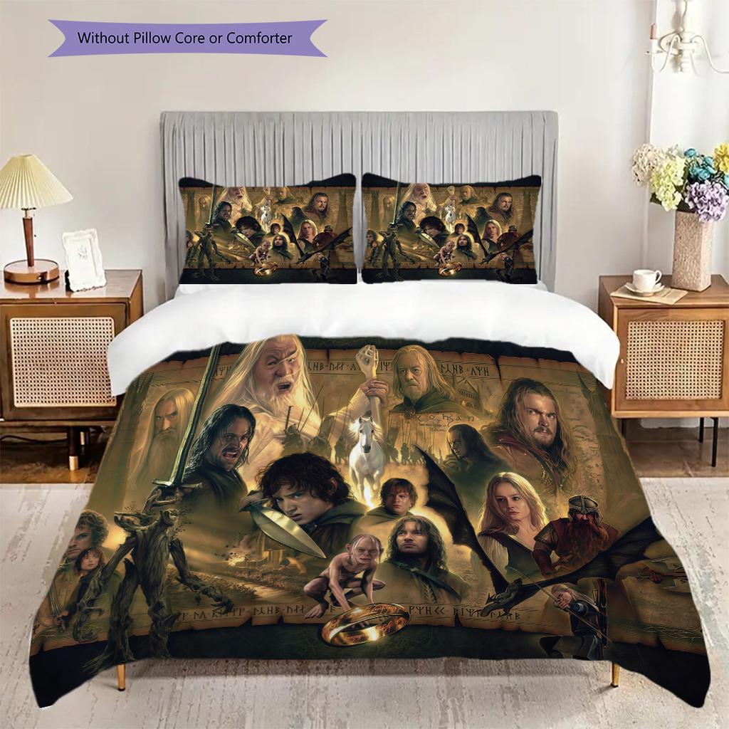Lord Rings Trilogy Threepiece Set 1 Duvet Cover 2 Pillowcase Without Core Bedding Set Soft And Comfortable Christmas Birthday Gift