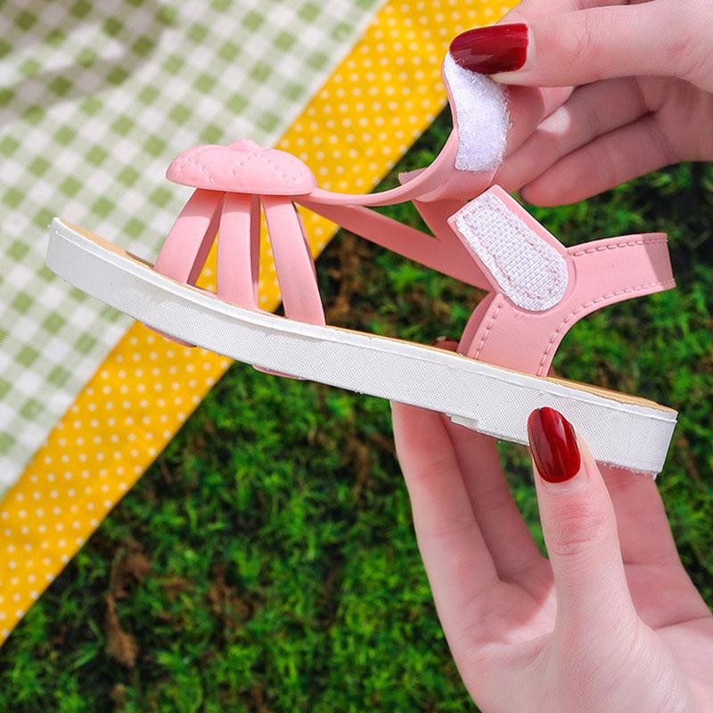 Детские сандалии. Летние нескользящие сандалии на мягкой подошве. Сандалии принцессы с милым цветочным бантом. Маленькие, средние и большие детские сандалии.