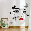 Красота Женское Лицо Наклейка на Стену Декаль Салон Красоты Обои Косметика Макияж Настенная Наклейка Фреска Съемная Салон Декорация