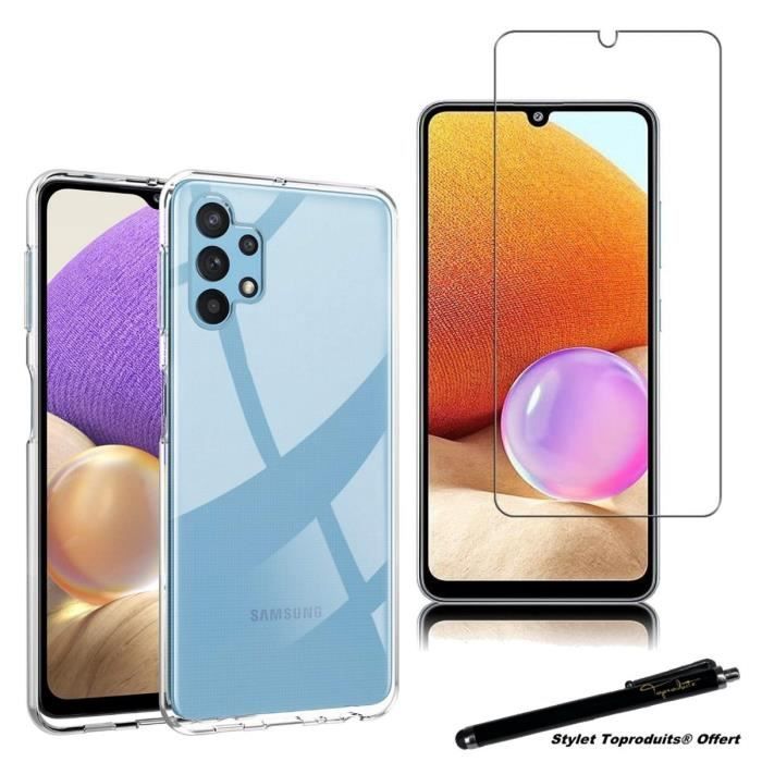 Coque de protection - Toproduits® - Samsung Galaxy A32 4G - Transparente - Verre trempé - Souple