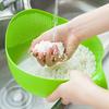 Раковина для мытья риса с ручкой, пищевой, быстрый слив, предотвращает проливание, чаша для мытья фруктов, многоцелевой кухонный фильтр для фруктов и овощей