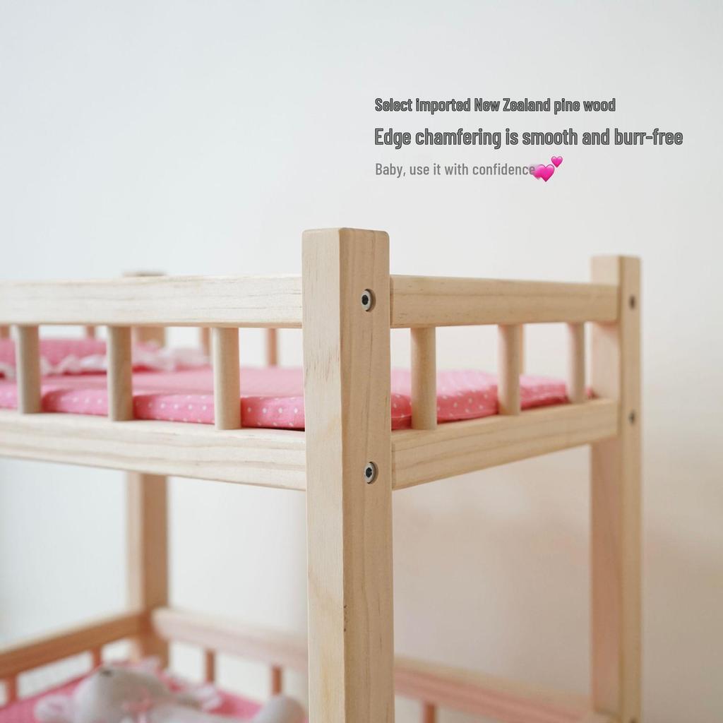 Детский деревянный набор стиральной машины и кукольная кроватка - Идеально для игровых зон детского сада и подарков на день рождения