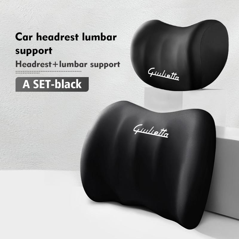 dyway0 2026 Hot Alfa Romeo Car Logo Seat Head Support Cushion Lumbar Protector Pad Auto Styling Accessories For Alfa Romeo Giulia 147 M