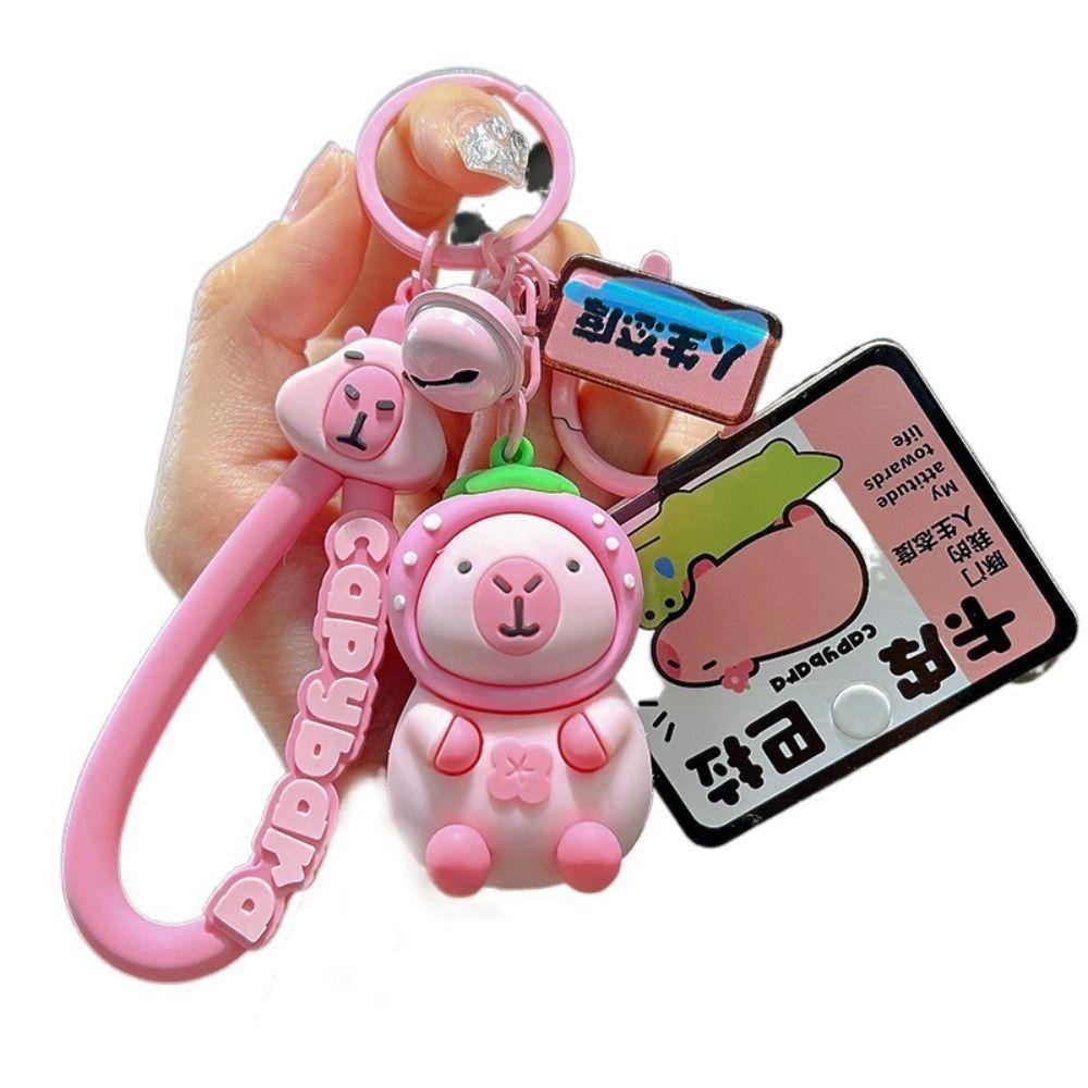 Фруктовый головной убор Розовый брелок Капибара Оранжевый Розовый брелок Капибара Мультяшный брелок Капибара Дети