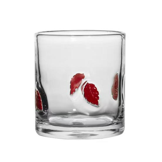 Yousheng Christmas Icon Glass Holiday Themed Stemless Drinking Glasses Unique Texture Design Glassware Christmas Thanksgiving Party Decor