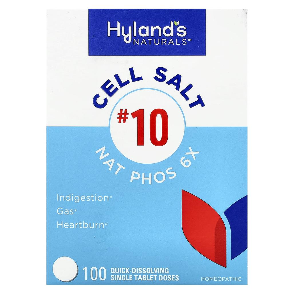 Hyland's Naturals Cell Salt #10, Nat Phos 6X, Fast Dissolve Single Tablets, 100 Tablets