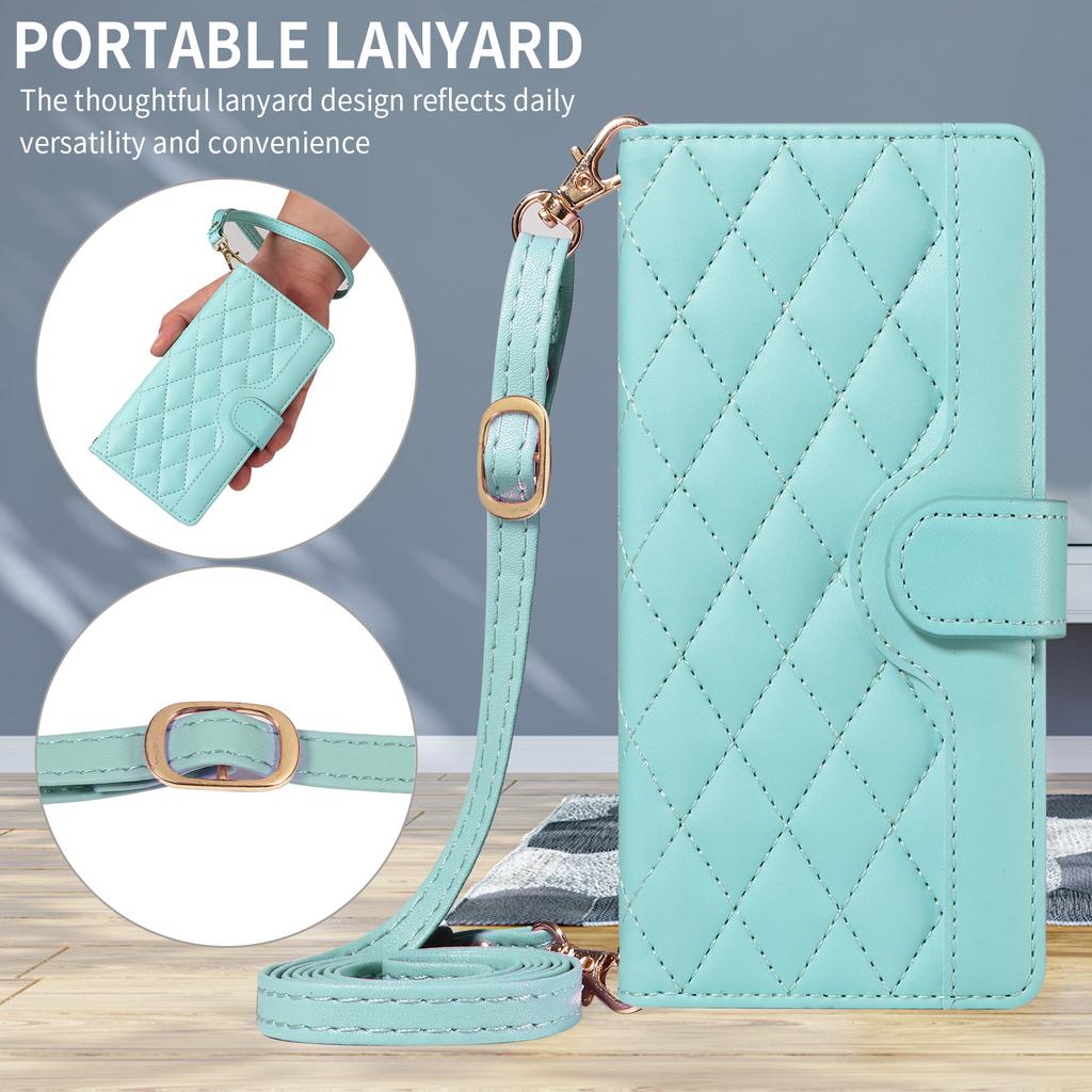 Для OnePlus Nord CE5 5G/OnePlus Ace 5 Racing 5G Чехол-кошелек Ромбовидный кожаный чехол для телефона с ремешком