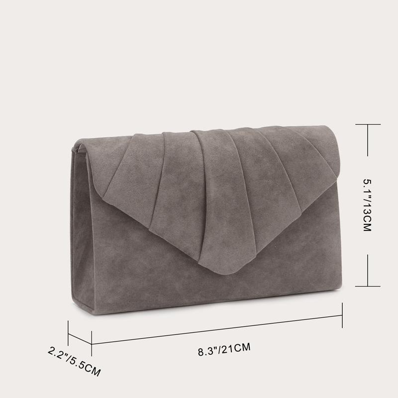 Женский замшевый клатч с плиссированной цепочкой и клапаном на плечо, дизайнерская вечерняя сумочка