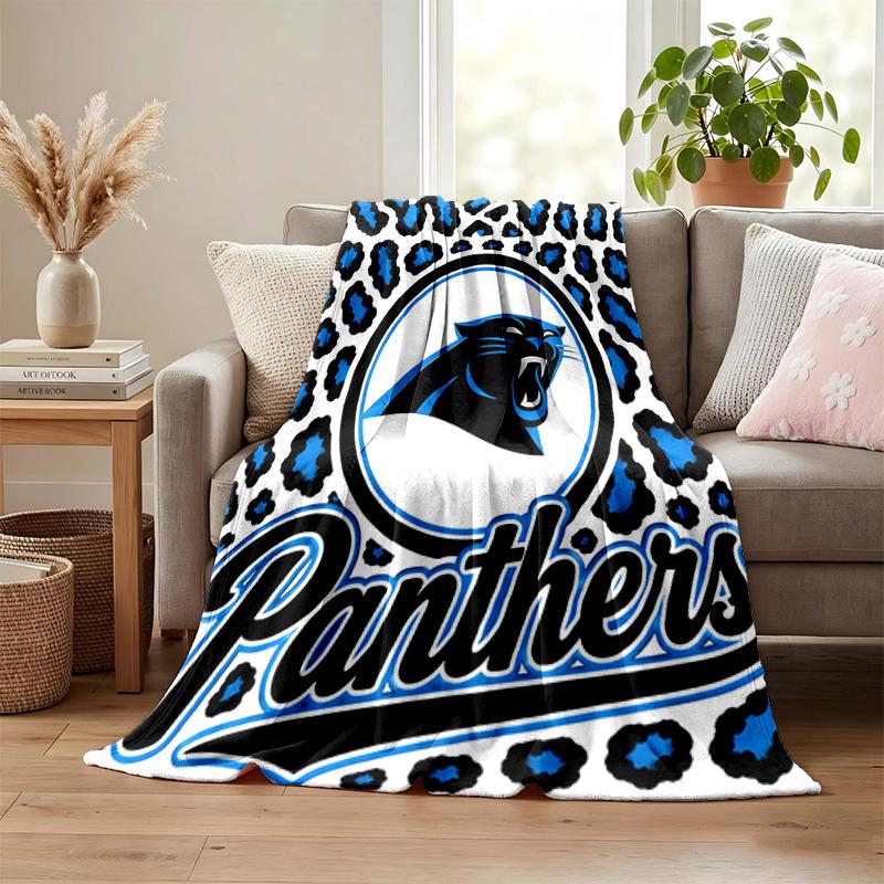 Carolina Panthers blanket Flannel Blanket Soft Cozy Plush Throw for Sofa Bed Lightweight Home Decoration