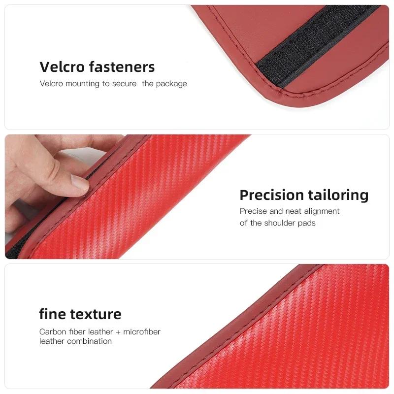 qwe3For VOLKSWAGEN Car Seat Belt Shoulder Pad Leather Seat Belt Cover For Volkswagen Golf Passat B6 Amarok T5 Phaeton CC Tiguan GTI