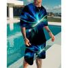Summer Color Vortex 3D Print T-Shirts Shorts Sets Men's Tracksuits Oversized Short Sleeve T Shirt Pants Set Man Suits Clothing