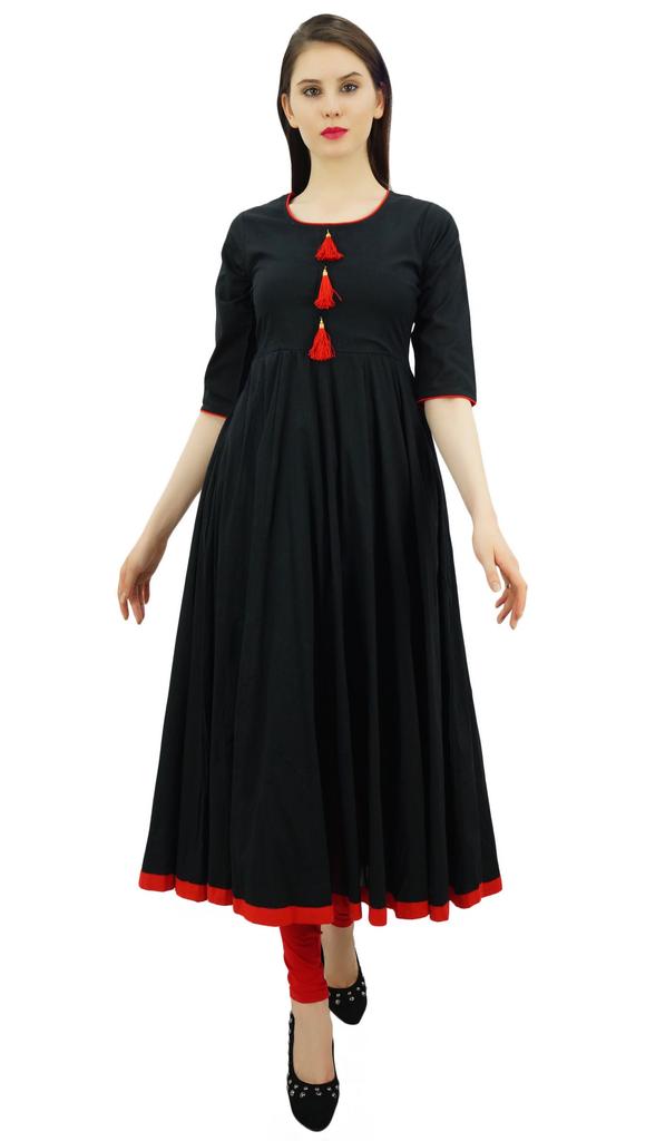 Bimba Женское дизайнерское этническое платье-курти Anarkali Kurta с кисточками