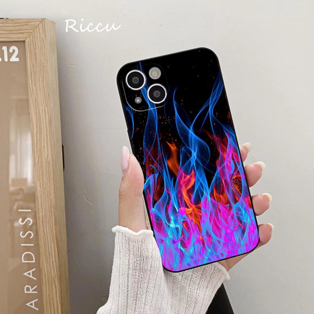 Художественный индивидуальный чехол для телефона с пламенем для Iphone 14 11 12 Pro 8 7 14 Plus X Pro MAX 13 MINI XR X XS SE 2020, мягкие чехлы для телефонов