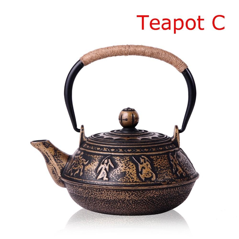 New 7 Chioces Cast Iron Teapot Set Japanese Tea Pot Tetsubin Kettle Enamel 900ml Kung Fu Infusers Metal Net Filter Cooking Tools
