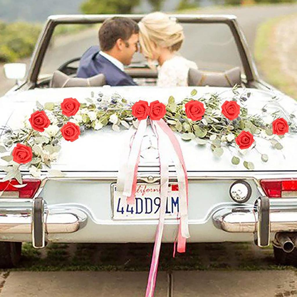 200 шт. искусственных роз, искусственные головки цветов, розы без стеблей, 5 см, пенопластовые розы, искусственные головки цветов для поделок, свадебных украшений для детского душа