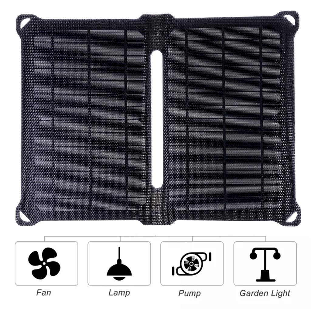 Уличные складные солнечные панели Sunpower Портативное солнечное зарядное устройство 2 USB-порта для телефона Путешествия Кемпинг Пеший туризм Черный 100 Вт 5 В