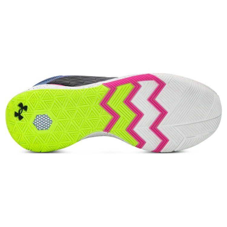Under Armour Havoc 5 Hovr Clone Кроссовки унисекс с круглым носком, на шнуровке, нескользящие, износостойкие, средней высоты, для баскетбола, розовый/зеленый 3025605-300