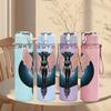 1PC Colorful Figure 750ml sports water bottle leakproof straw lid outdoor office home