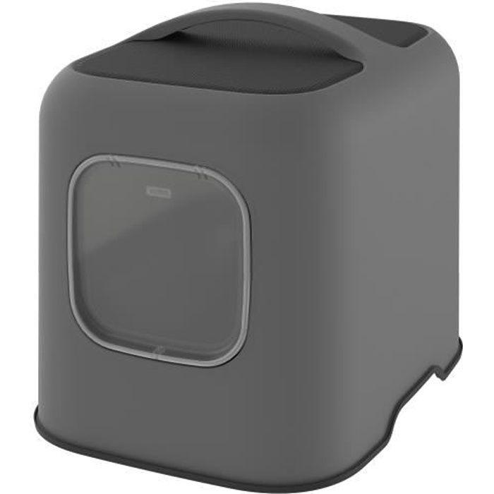 ROTHO - Maison toilette pour chat 50 x 38x 40 cm - Bac à litière - Anthracite