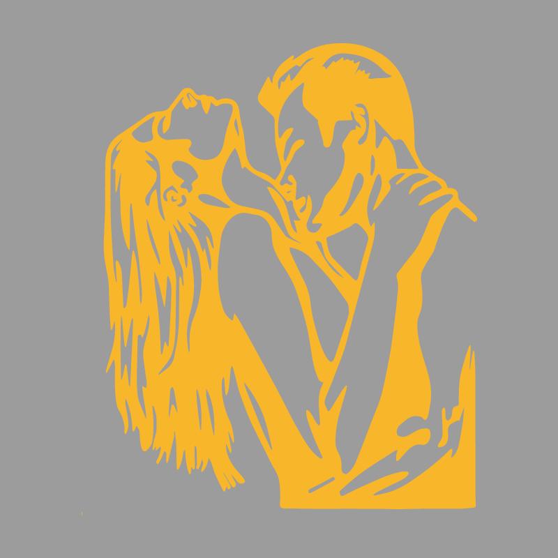 Романтический силуэт поцелуя, поцелуй в полночь, импортная работа из ПВХ, изображающая целующуюся пару, подходит для наклеек на День святого Валентина