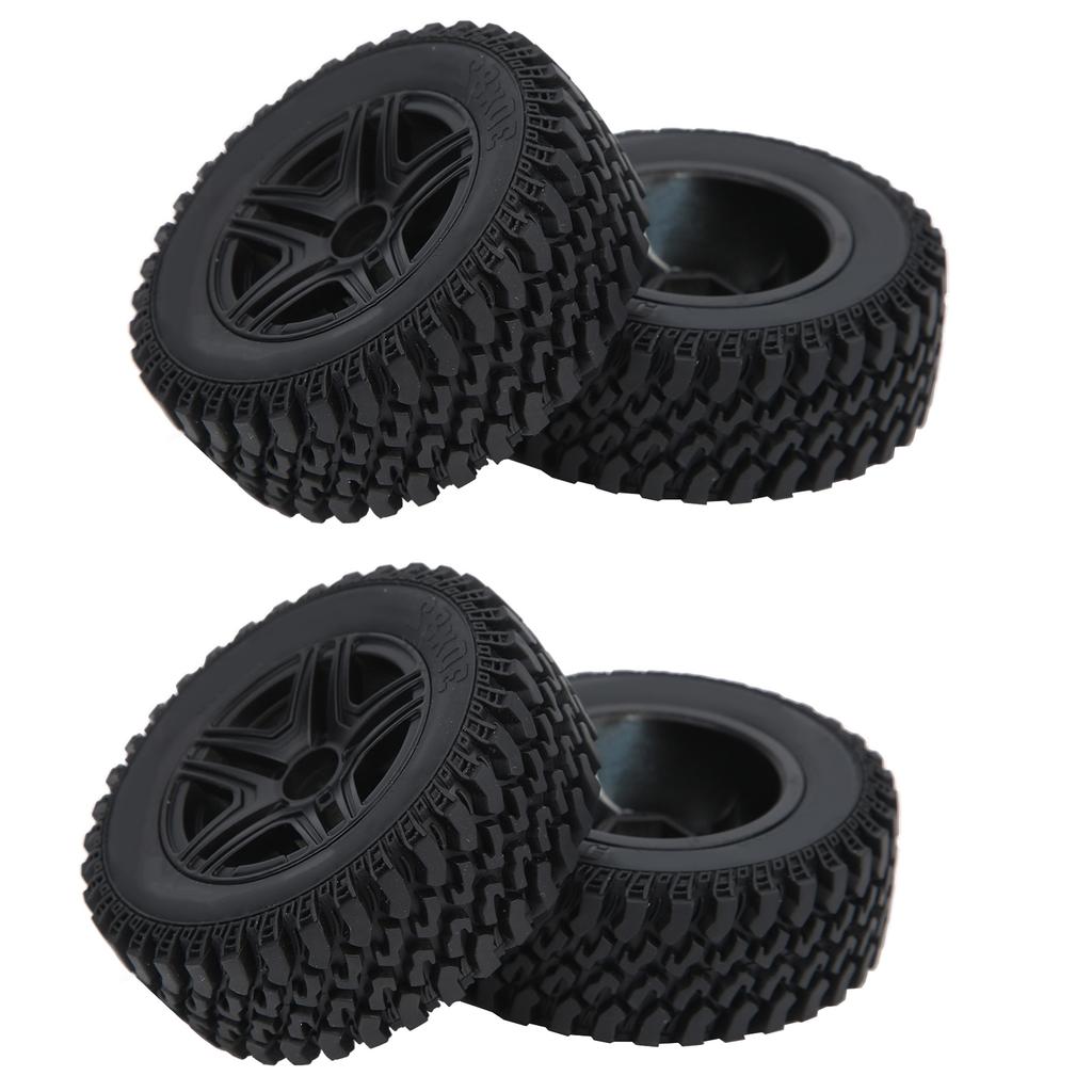 4PCS RC Metal Wheel Hub with Rubber Tire Set Fit for MN86K 1 12 RC Car Upgrade PartsBlack