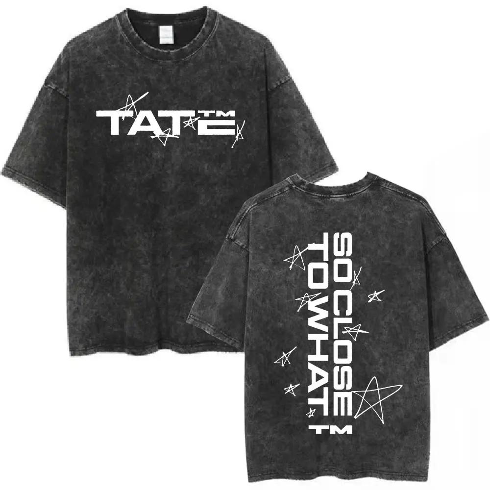 Tate McRae Graphic T Shirt Washed Black Y2K Streetwear Unisex Tee3