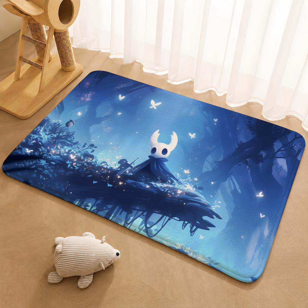 H-Hollow K-Knight Floor Mat Floor Mat Soft Flannel Non-Slip Door Rug for Living Room