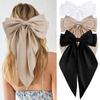 3 шт. Женские элегантные заколки для волос с бантом и лентой, однотонные атласные заколки-бантики, корейские заколки для волос для девочек, праздничный головной убор, аксессуары для волос