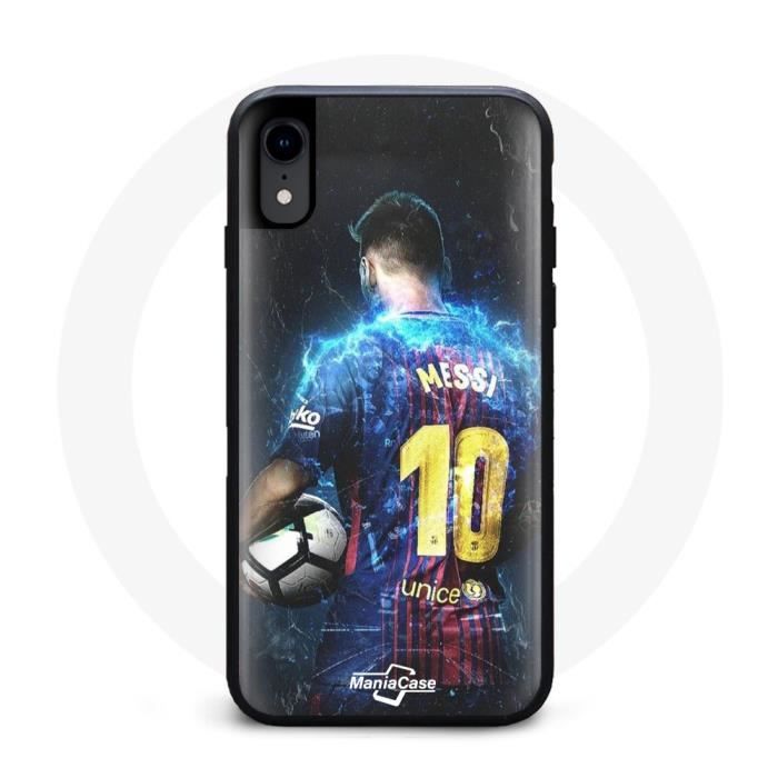 Coque - Maniacase - Iphone X - Noir - Souple - Motif Leo Messi