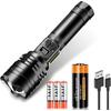 Flashlight Led Powerful Military Strongest Super Bright 5000000 Lumens Type-C USB Rechargeable Super Long Shot Handy Light Bright LED White & Red