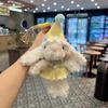 Girlish Heart Lop-Eared Rabbit Plush Pendant: Cute Cartoon Top Hat Keychain & Bag Charm
