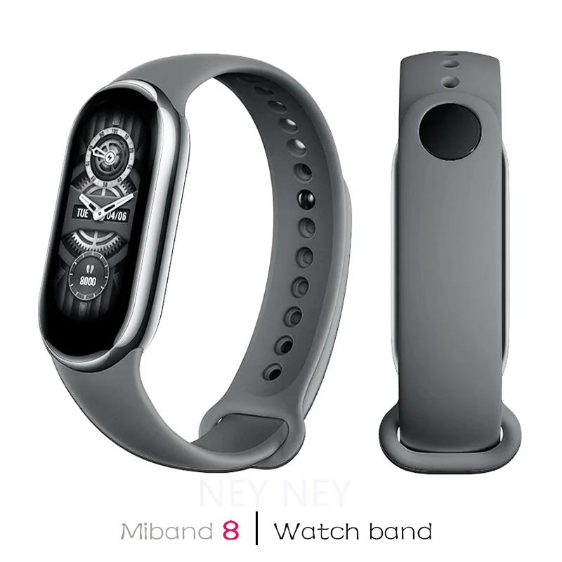 Спортивный ремешок для Xiaomi Mi band 8-9 NFC, сменный ремешок miband8, силиконовый браслет, умный браслет 8, водонепроницаемые ремешки для часов, аксессуары