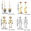 Crystal Halloween Skull Earrings Zircon Long Tassel Drop Earrings Skeleton Dangle Earrings  Unisex