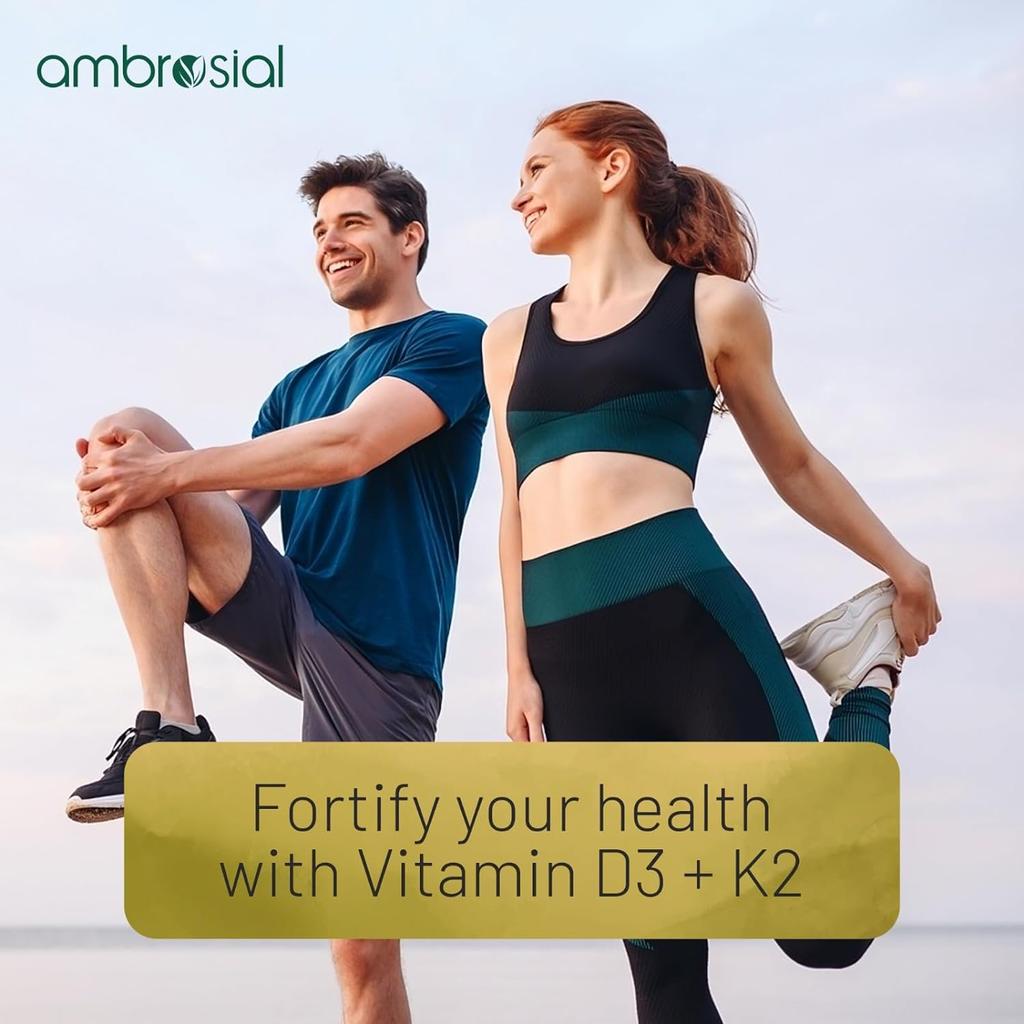 Ambrosial Vitamin D3 K2 Drops Жидкая добавка для взрослых и детей | Вкус манго (Упаковка 1-30 мл)