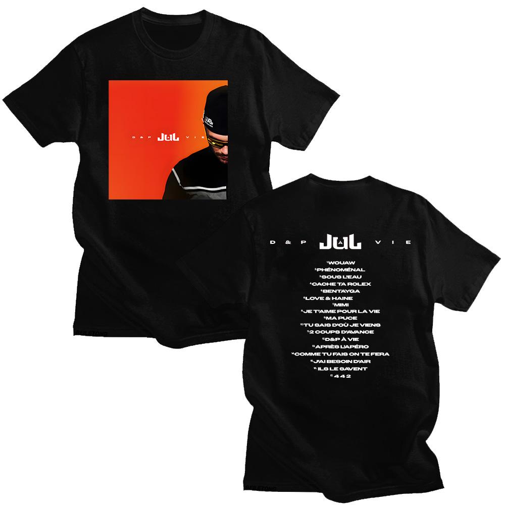 Rapper JuL Dp À Vie Tshirts JuL New Album Fashion Versatile Tshirts Graphic Tees Summer for Unisex Short Sleeve Cotton Top