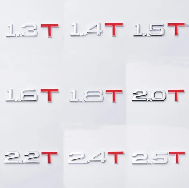 3D Металлическая 1.5T 1.6T 1.8T 2.0T 2.2T 2.4T 2.5T 2.8T 3.0T Наклейка на Автомобиль Шильдик Значок Наклейка Для Mazda KIA Renault TOYOTA BMW Ford Focus
