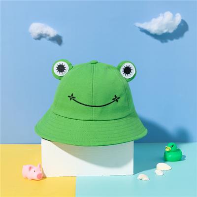 Новая стильная шляпа для родителей и детей, корейская версия, милая шляпа рыбака-лягушки, женская хлопковая вышитая шляпа от солнца