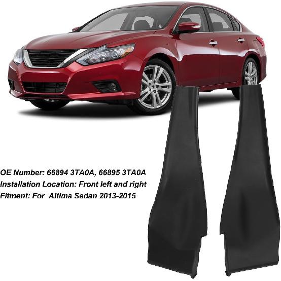 1Pair Front Cowl Extension Trim Cover Black Left Right Wiper Corner Cover Panel for Altima Sedan