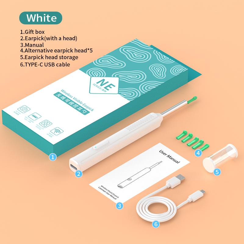 Беспроводной инструмент для удаления серы из ушей, умный визуальный очиститель ушей с камерой, эндоскоп 1296P, световой отоскоп, набор для чистки ушей