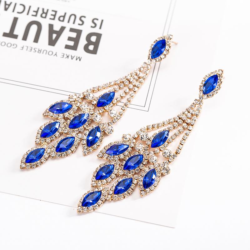 Юбилейные Блестящие Разноцветные Серьги-Капли Воды Свадебная Вечеринка Изысканные Украшения Женские Длинные Висячие Серьги AVE