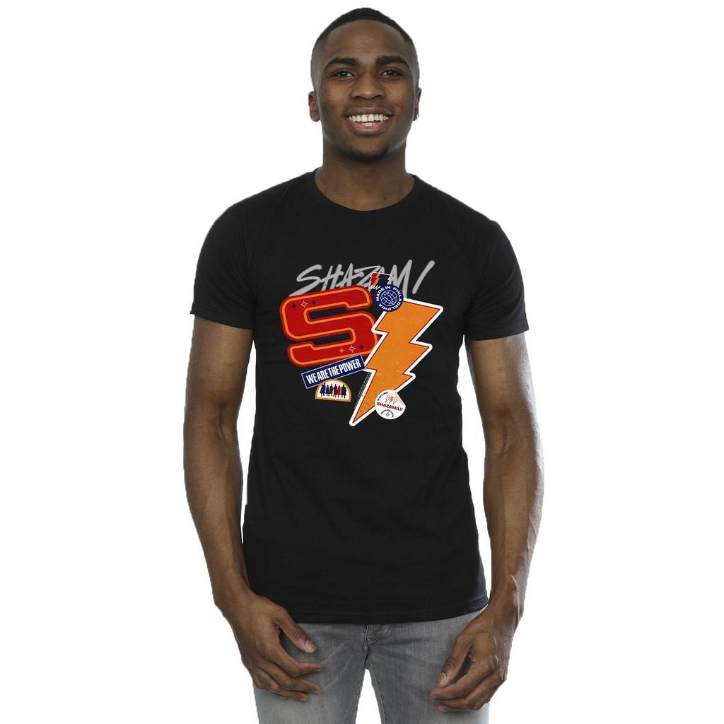 DC Comics Mens Shazam Fury Of The Gods Sticker Spam T-Shirt