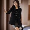 Spring Fashionablel Style Split Suit Jacket for Women Black Suit Coat