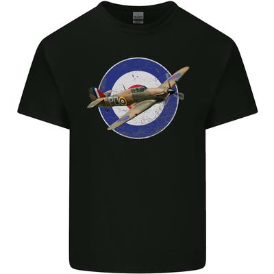 Унисекс легкая хлопковая футболка с изображением истребителя Hawker Hurricane и флага ВВС